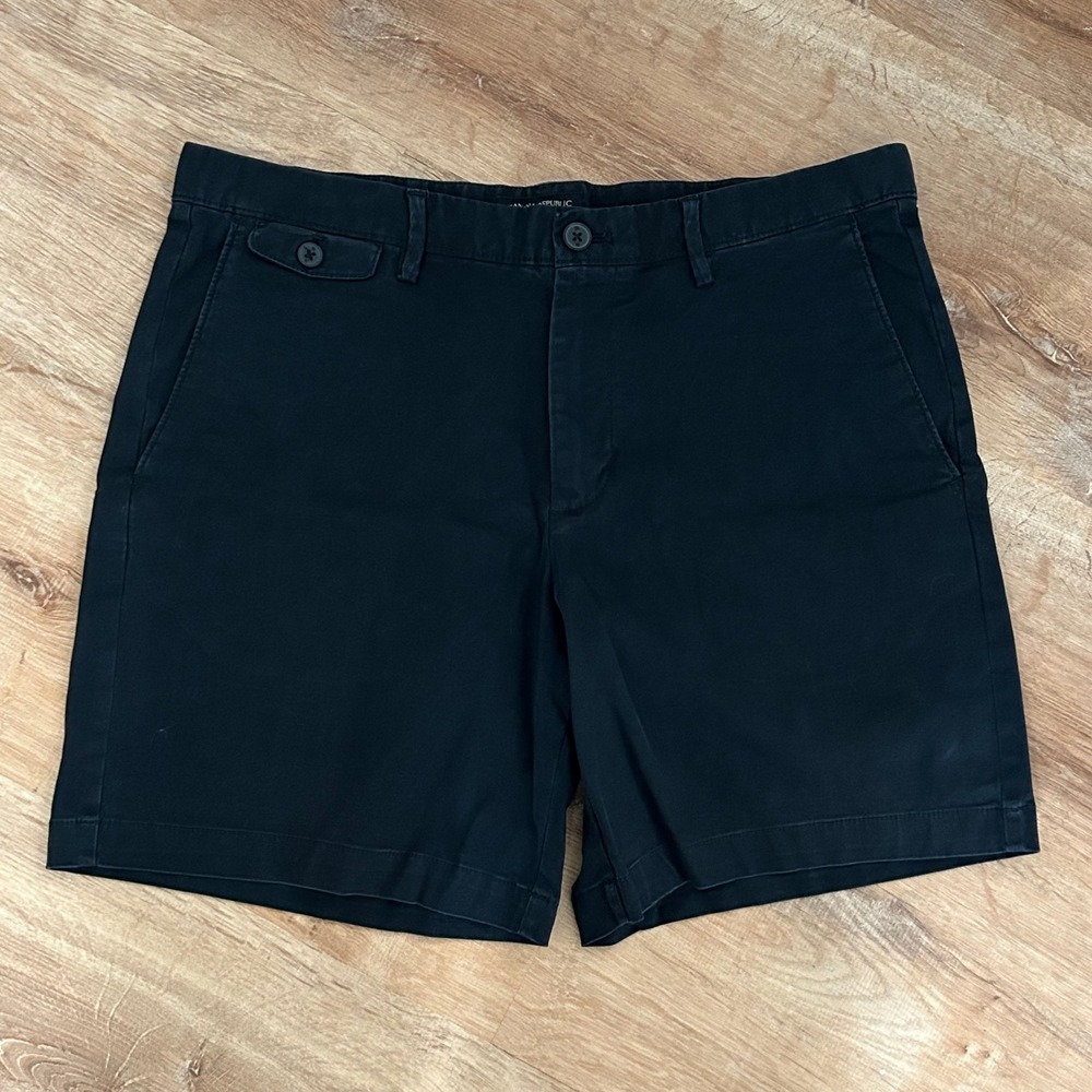 Banana Republic Men's Lived In Shorts Casual Chino Cotton Stretch Navy 33 Preppy